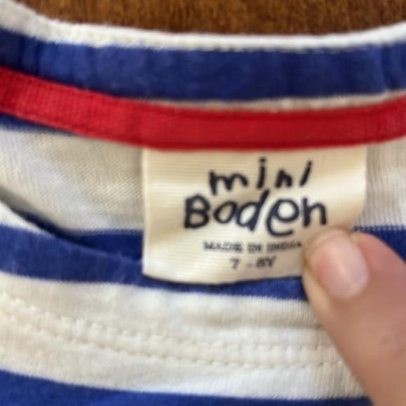 Mini Boden Stripe Long Sleeve Dress Size 7-8 Y - Picture 9 of 11